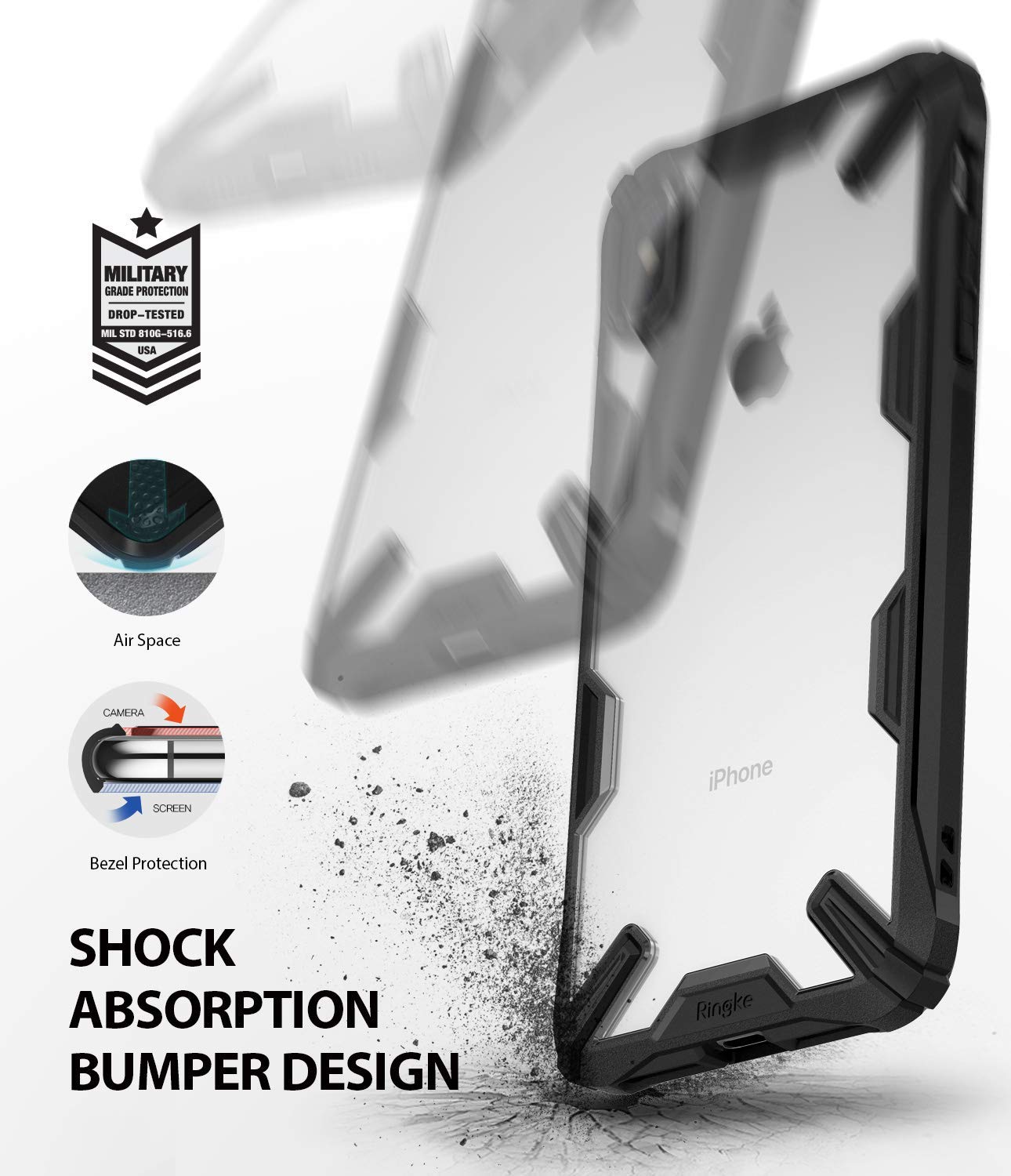 Ringke Fusion X iPhone XS / XS MAX / XR Sarung Perlindungan Calar Lutsinar