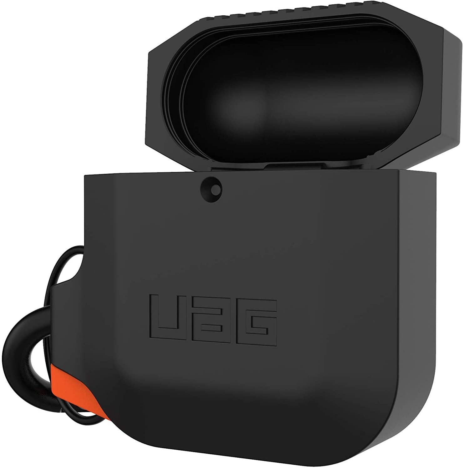 UAG Silicone AirPods (1st Gen & 2nd Gen) Perlindungan Badan Penuh Lasak Tahan Air Sarung Silikon Sentuhan Lembut dengan Carabiner Boleh Cabut