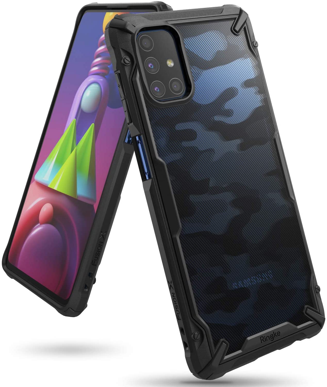 Ringke Fusion-X Galaxy M51 Military Drop Tested Ergonomic Transparent PC TPU Bumper Impact Resistant Protection Back Case Cover