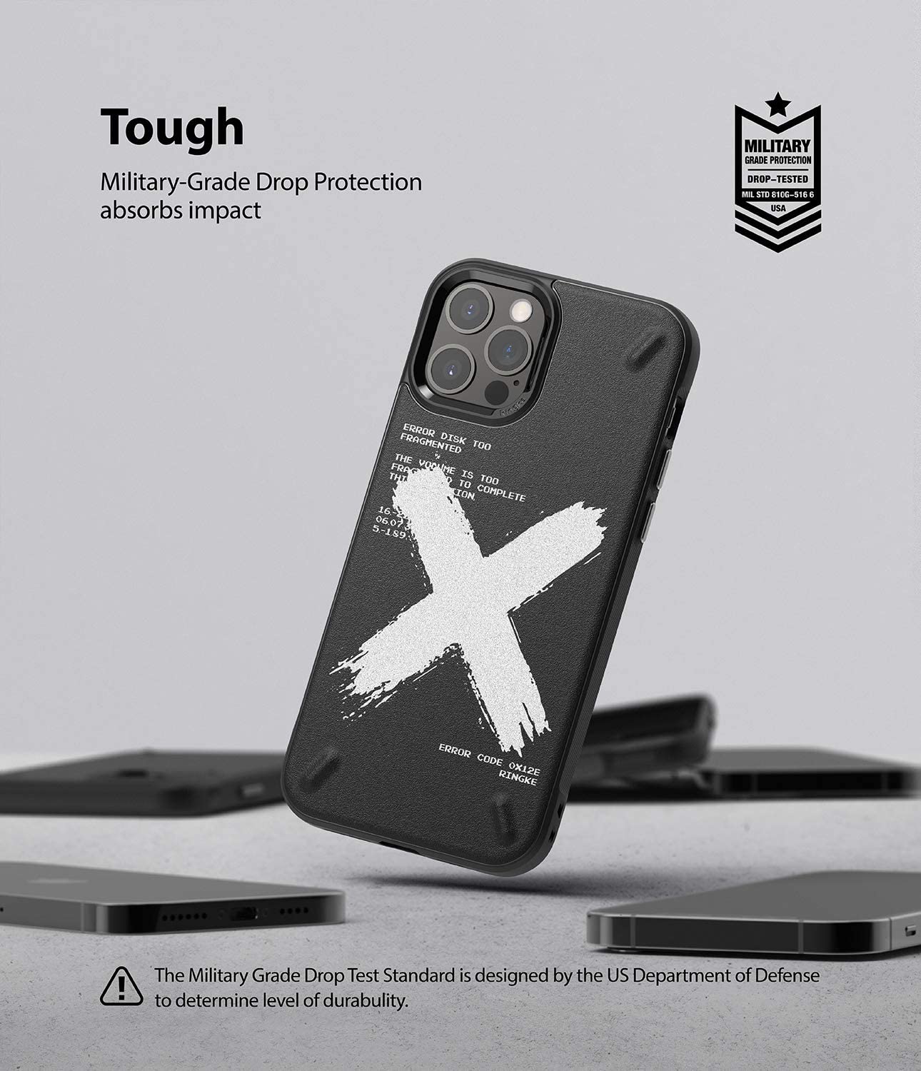 Ringke Onyx Design iPhone 12 / Pro / Pro Max TPU Tahan Kejutan Tahan Lama dengan Sarung Belakang Pencetakan Skrin Sutera UV