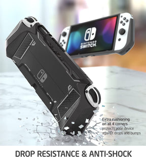 Mumba Dockable Case for Nintendo Switch OLED 2021, [Blade Series] Nintendo Switch OLED 7Inch & Joy-Con Controller (Black)