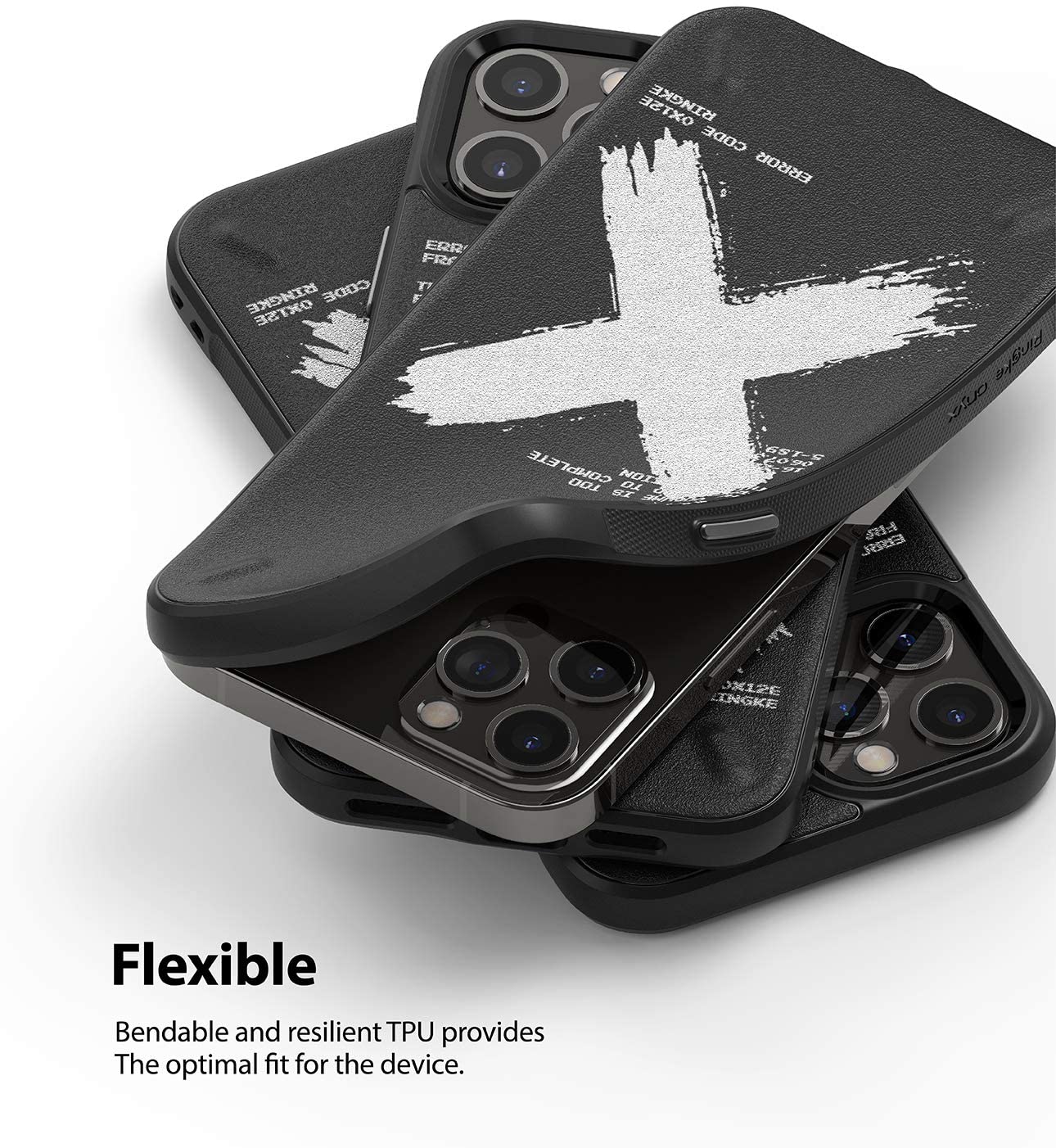 Ringke Onyx Design iPhone 12 / Pro / Pro Max TPU Tahan Kejutan Tahan Lama dengan Sarung Belakang Pencetakan Skrin Sutera UV