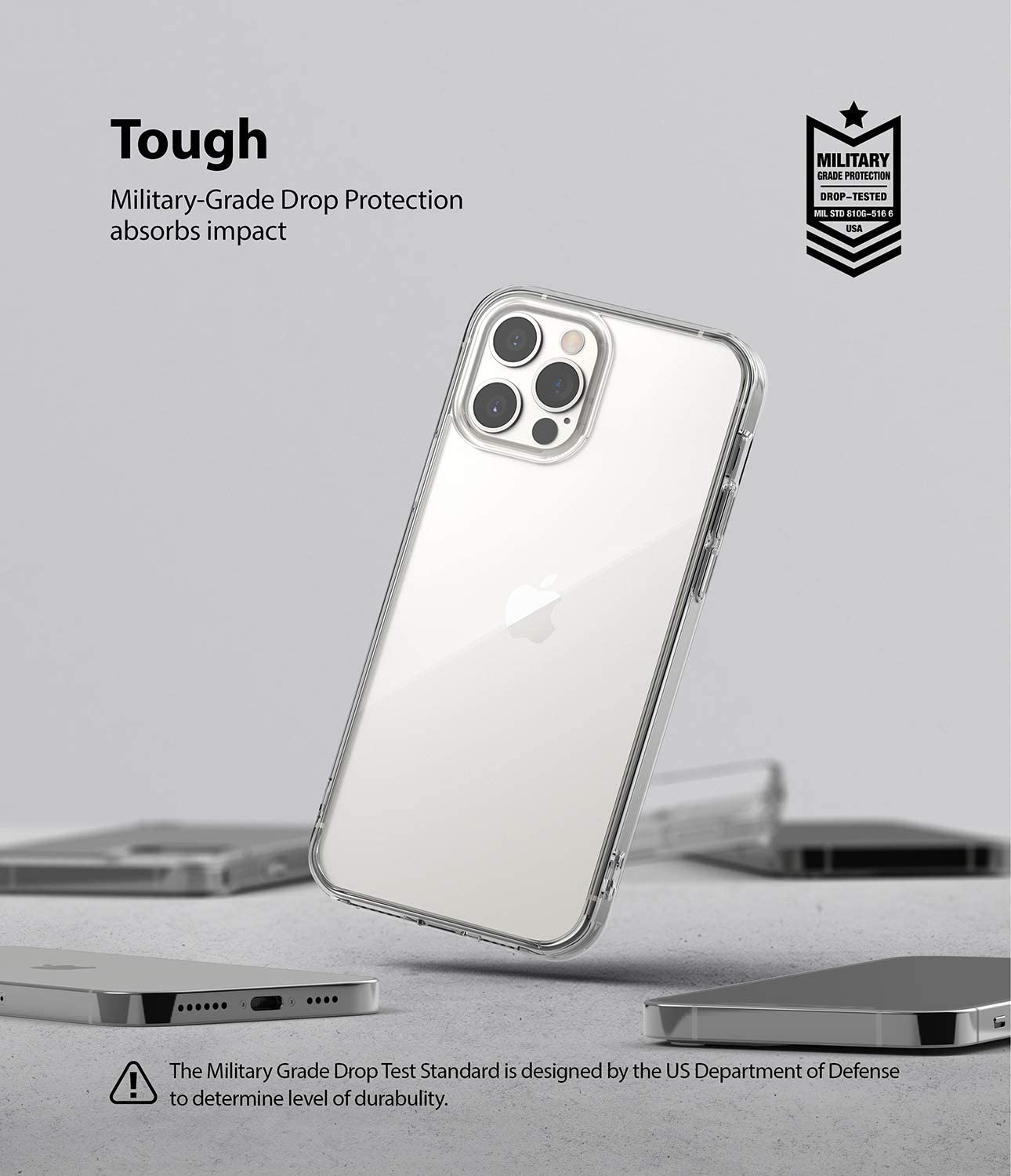 Ringke Fusion iPhone 12 / Pro Max / Pro / Kes Bumper TPU Lasak Pelindung Gred Tentera Mini