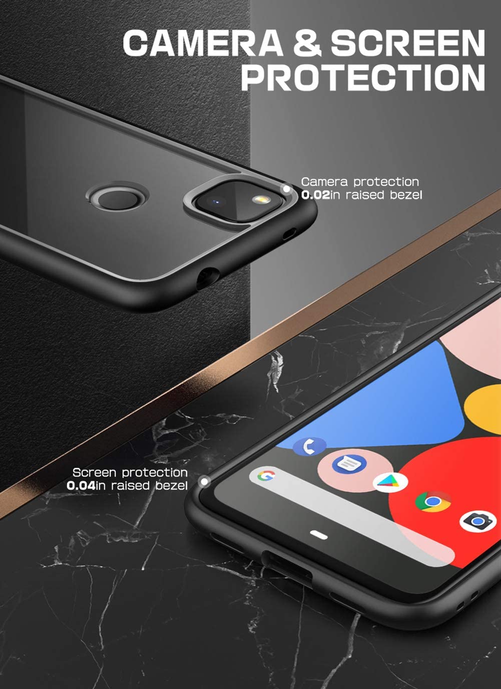 SUPCASE Unicorn Beetle Style Google Pixel 4A Premium Hibrid Sarung Perlindungan (Hitam)