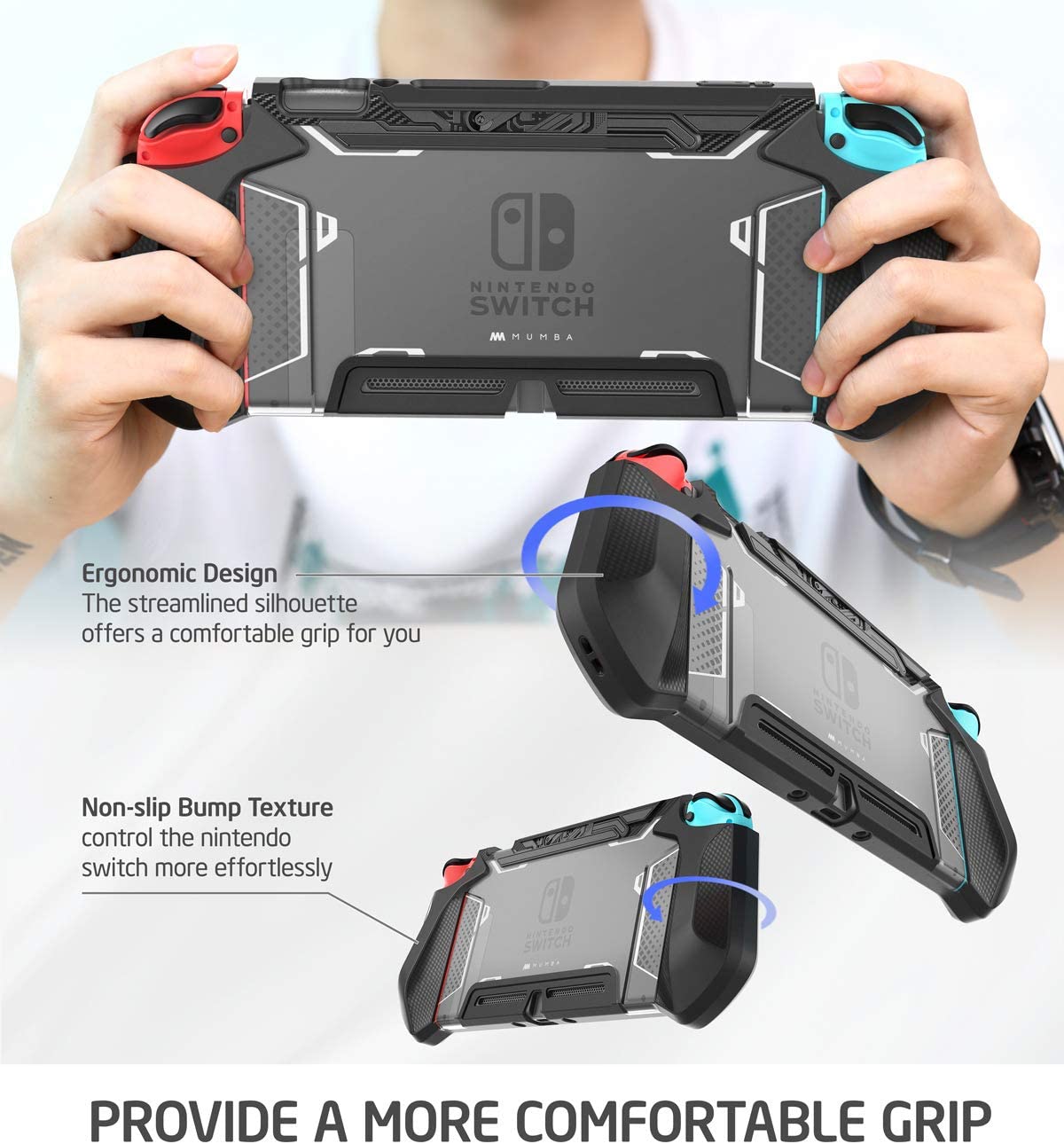 Original Mumba Dockable Case for Nintendo Switch Blade Series with Nintendo Switch Console and Joy-Con Controller (Black)