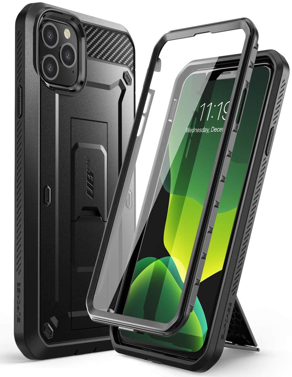 SUPCASE Unicorn Beetle Pro Series iPhone 11 / Pro / Pro Max Pelindung Skrin Terbina Dalam Sarung Sarung Lasak Seluruh Badan Hitam