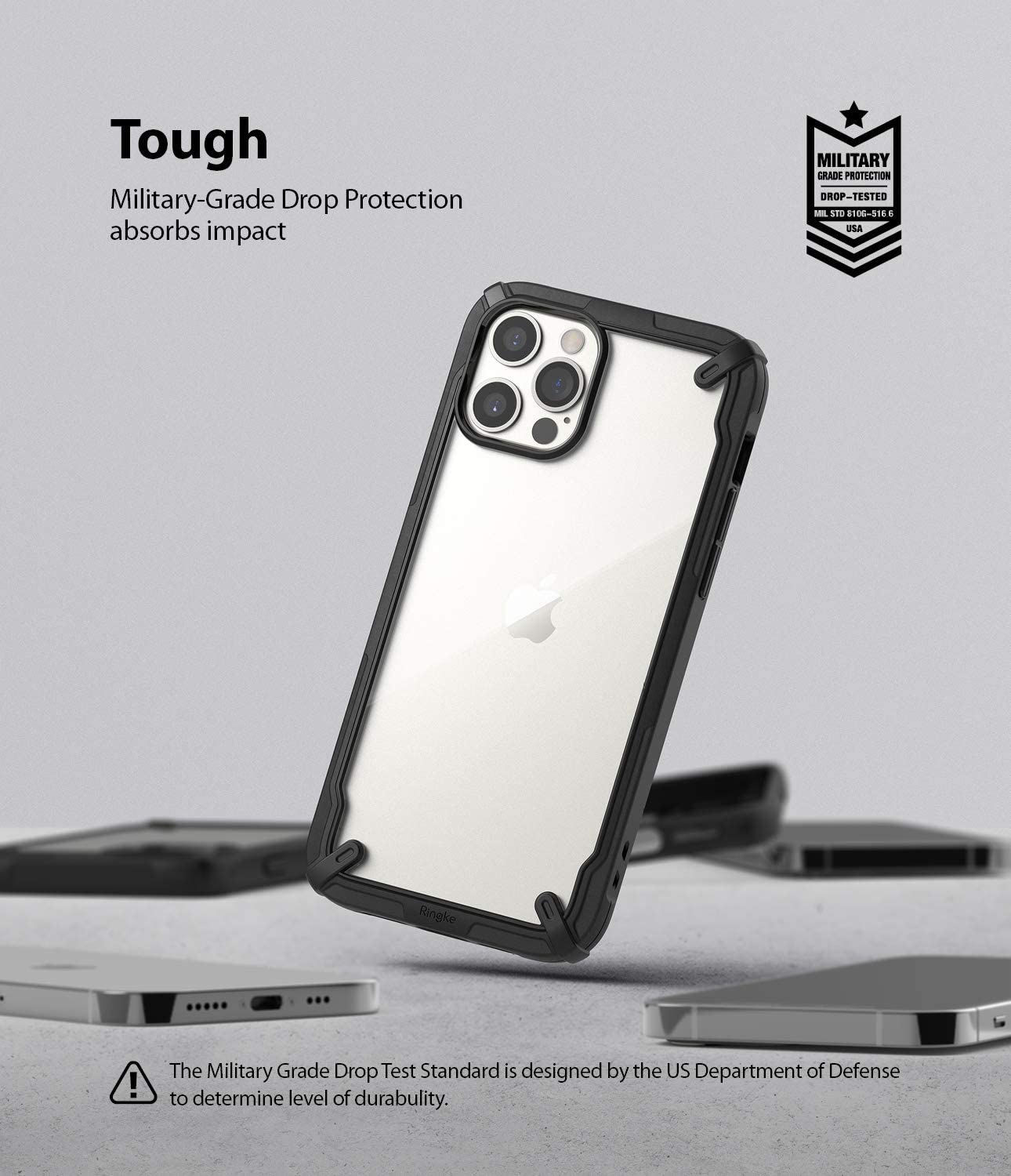 Ringke Fusion X iPhone 12 / Pro Max / Pro / Penutup Lasak Mini Sarung Bampar TPU Pelindung Gred Tentera