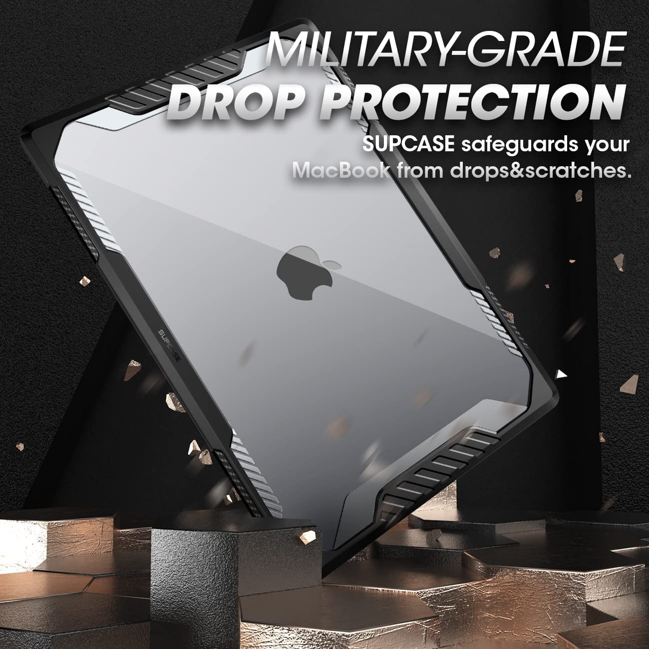 SUPCASE Unicorn Beetle Series Sarung untuk MacBookPro14 Inci (2021) A2442 M1 Pro/M1 Max, Dwi Lapisan Penutup Cangkang Keras untuk MacBookPro 14" Touch ID (Hitam)