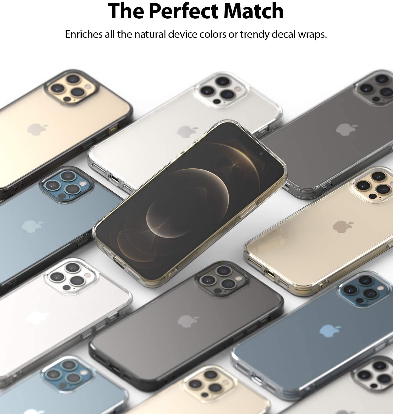 Ringke Fusion iPhone 12 / Pro Max / Pro / Kes Bumper TPU Lasak Pelindung Gred Tentera Mini