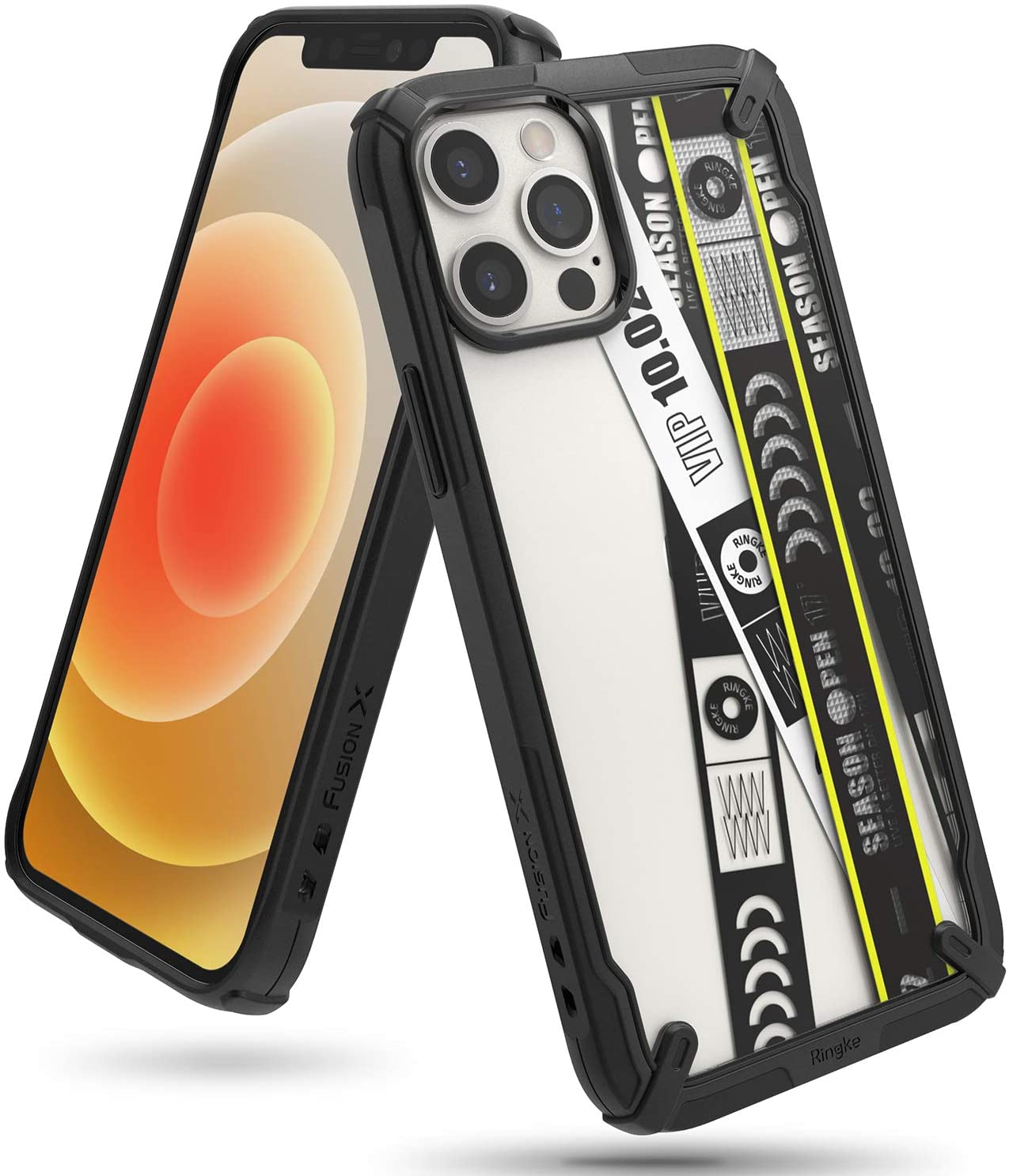 Ringke Fusion-X Design Ticket Band iPhone 12 Pro Max Cover Case, Design Print Heavy Duty Advanced TPU Bumper Phone Case