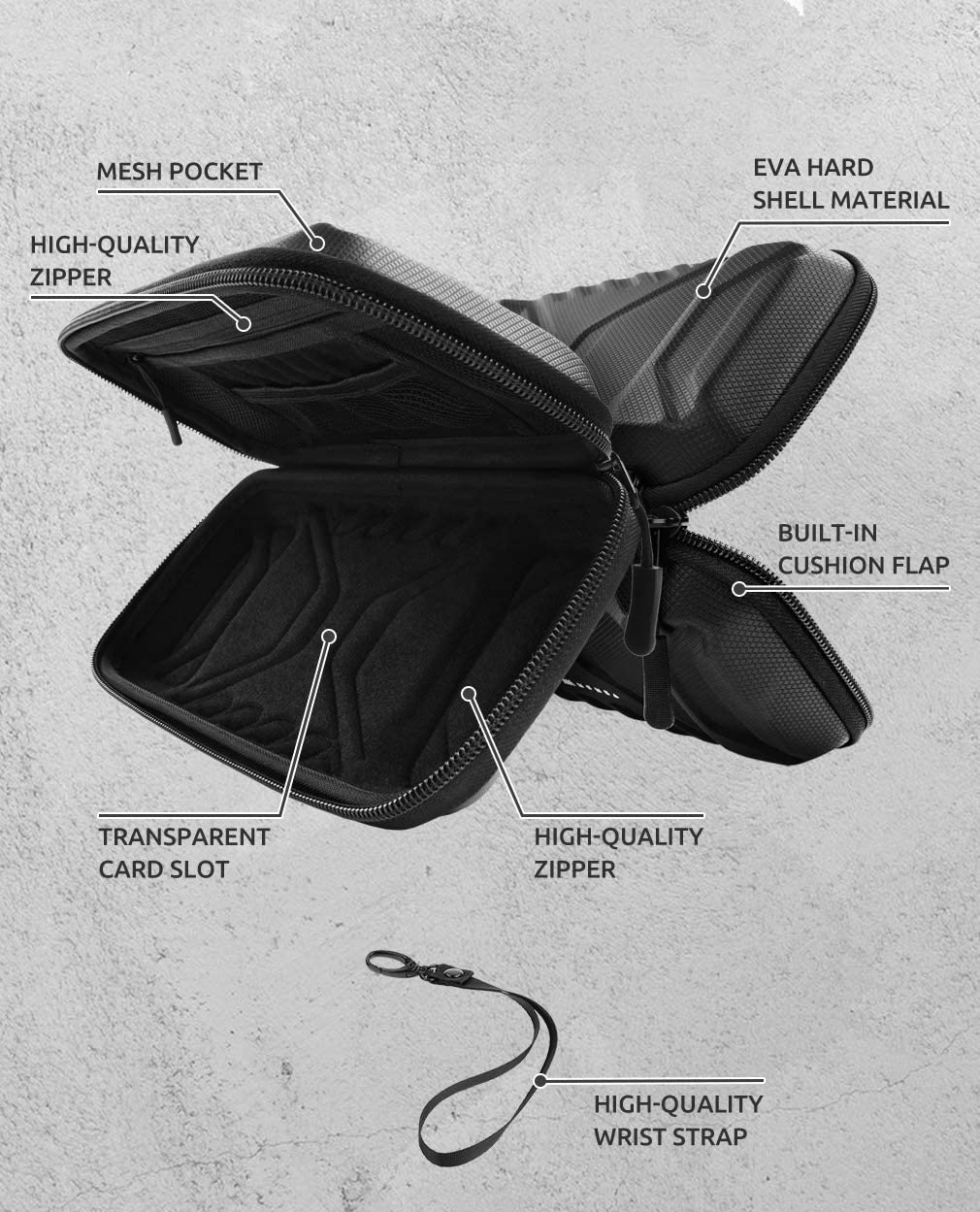 Mumba Ultra Slim Hard Shell Carrying Case untuk Nintendo Switch Lite Console dengan 4 kartrij - Hitam