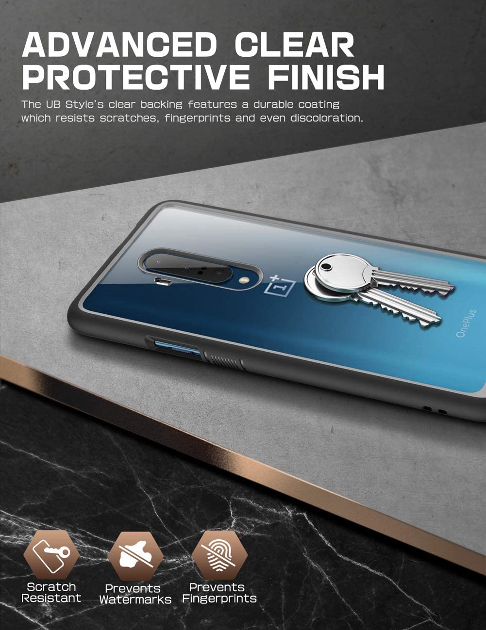 SUPCASE Unicorn Beetle Style OnePlus 7 / 7 Pro / 6T Premium Hybrid Clear Case Clear (Hitam)
