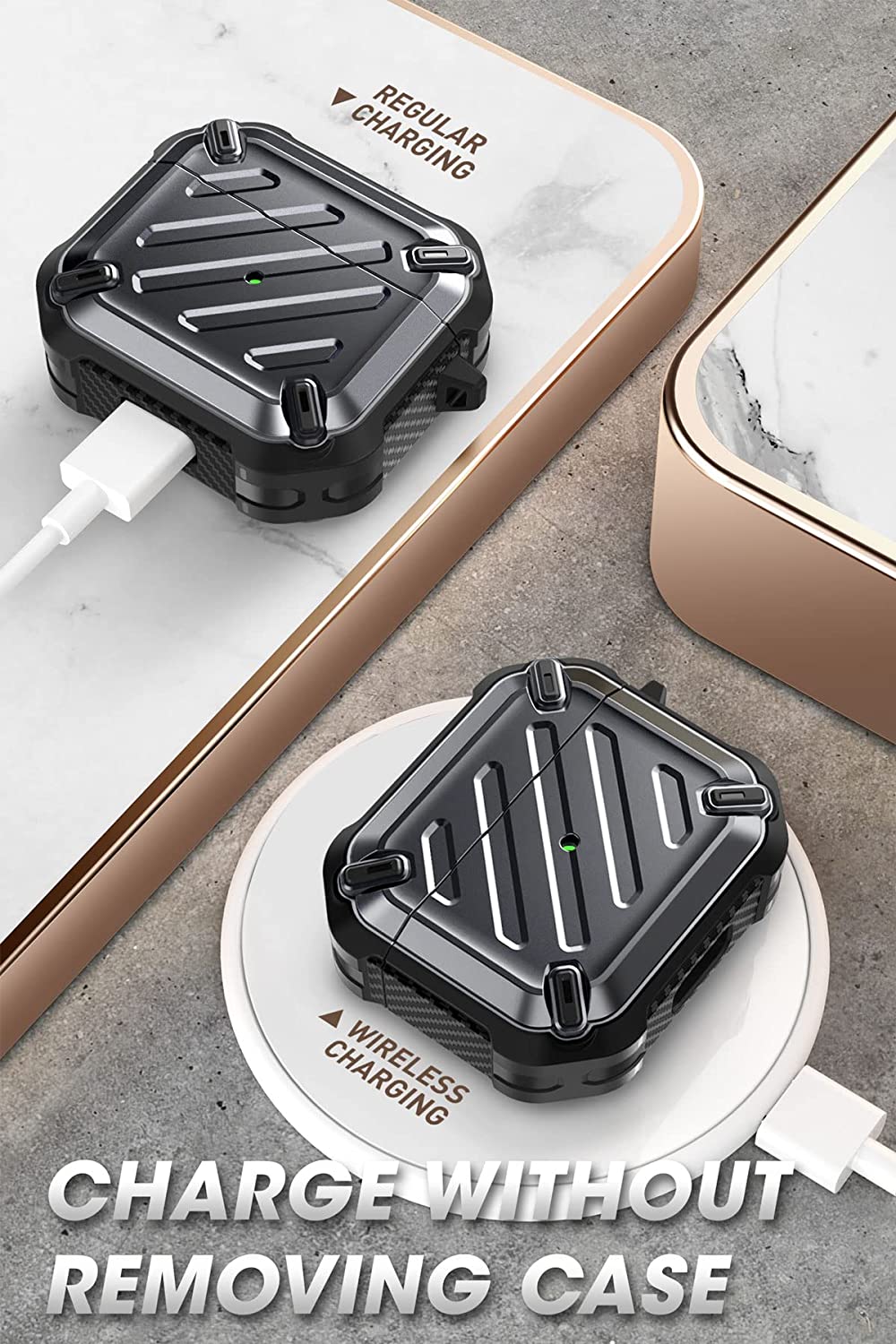 SUPCASE Unicorn Beetle Pro Series Case Airpods 3 (2021), Full-Body Rugged Protective Case with Carabiner for AirPods 3rd Generation