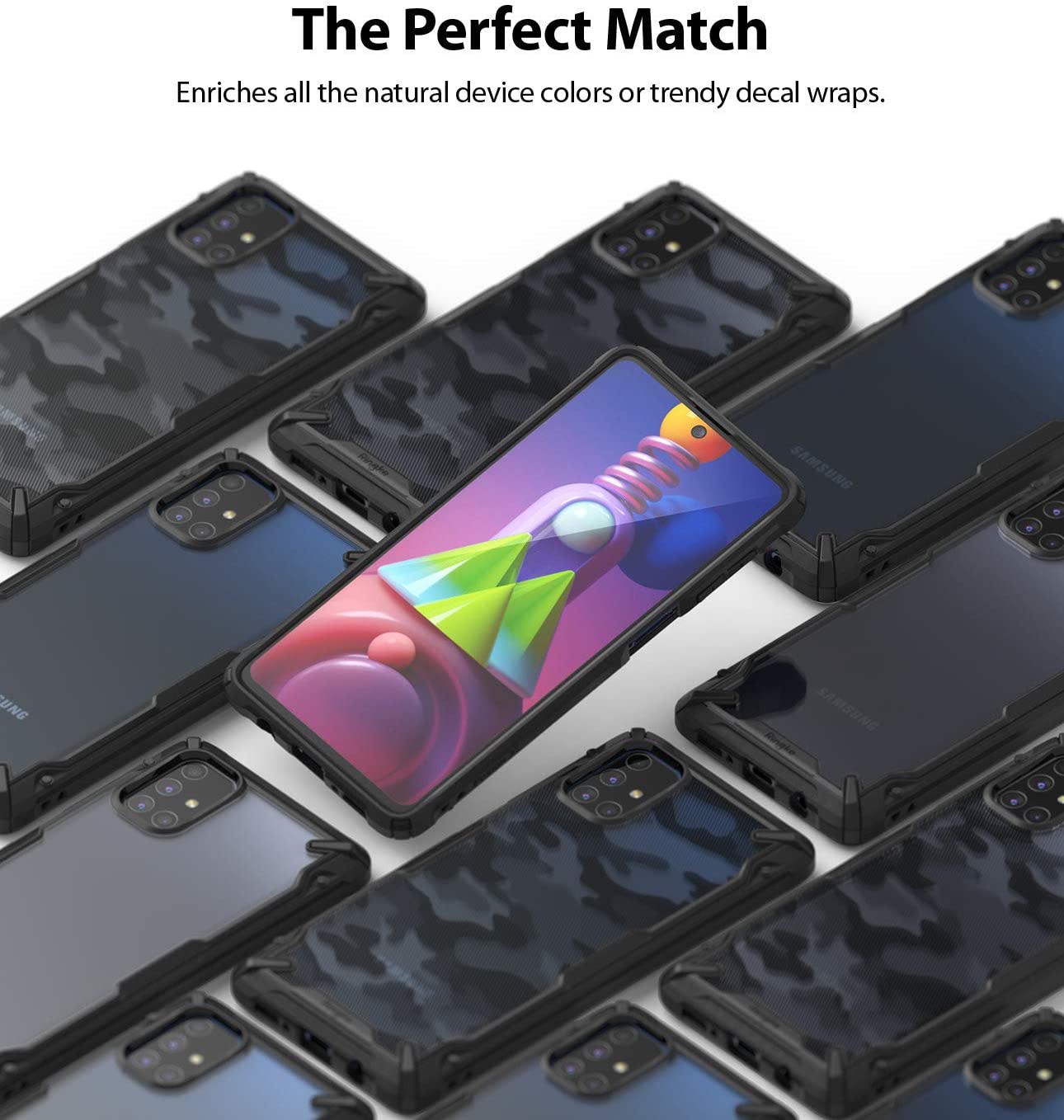 Ringke Fusion-X Galaxy M51 Military Drop Tested Ergonomic Transparent PC TPU Bumper Impact Resistant Protection Back Case Cover