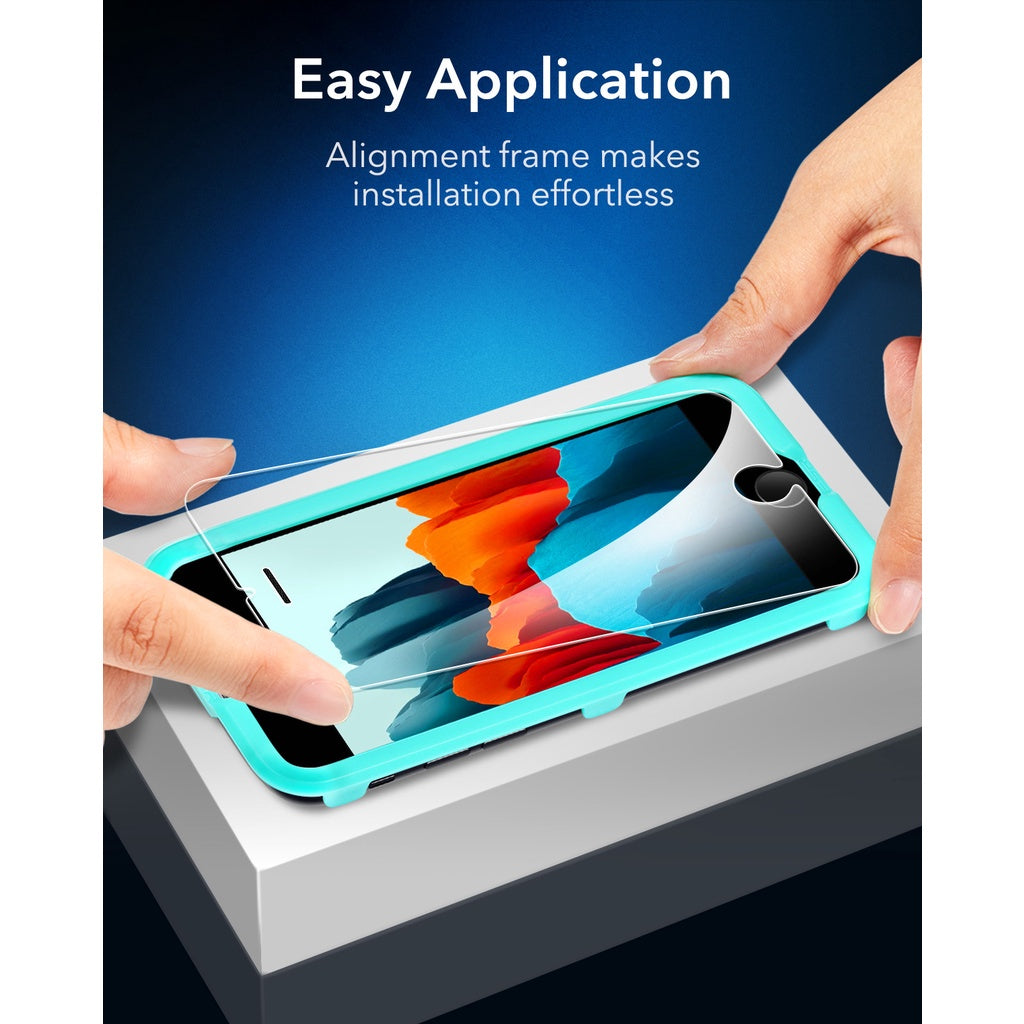 Pelindung Skrin ESR iPhone SE 2022 Pelindung Skrin Kaca Penutup Penuh Kaca Terbaja untuk iPhone SE3/SE/8/7 2PCS