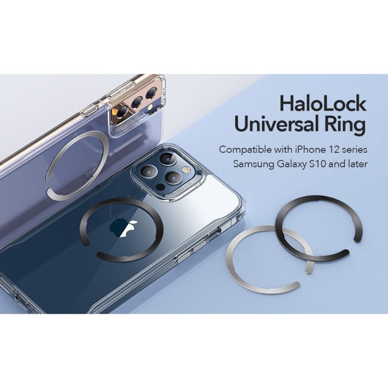 Cincin Magnetik ESR HaloLock untuk iPhone 13 / iPhone 12 / Pro Max Pelekat Cincin Logam untuk Pengecas Wayarles Magsafe