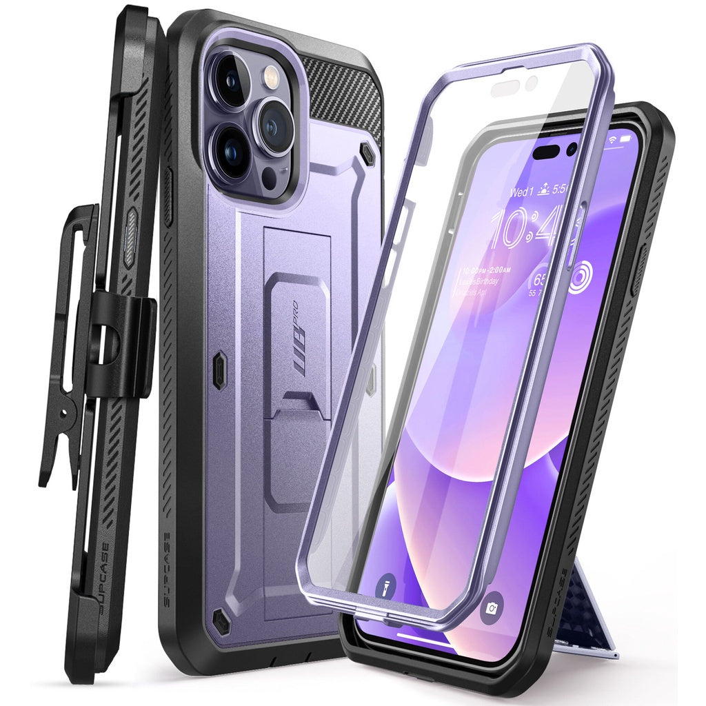 SUPCASE Unicorn Beetle Pro Case untuk iPhone 14/Pro/Plus/Pro Max Pelindung Skrin Terbina Dalam & Kickstand & Belt-Clip Lasak