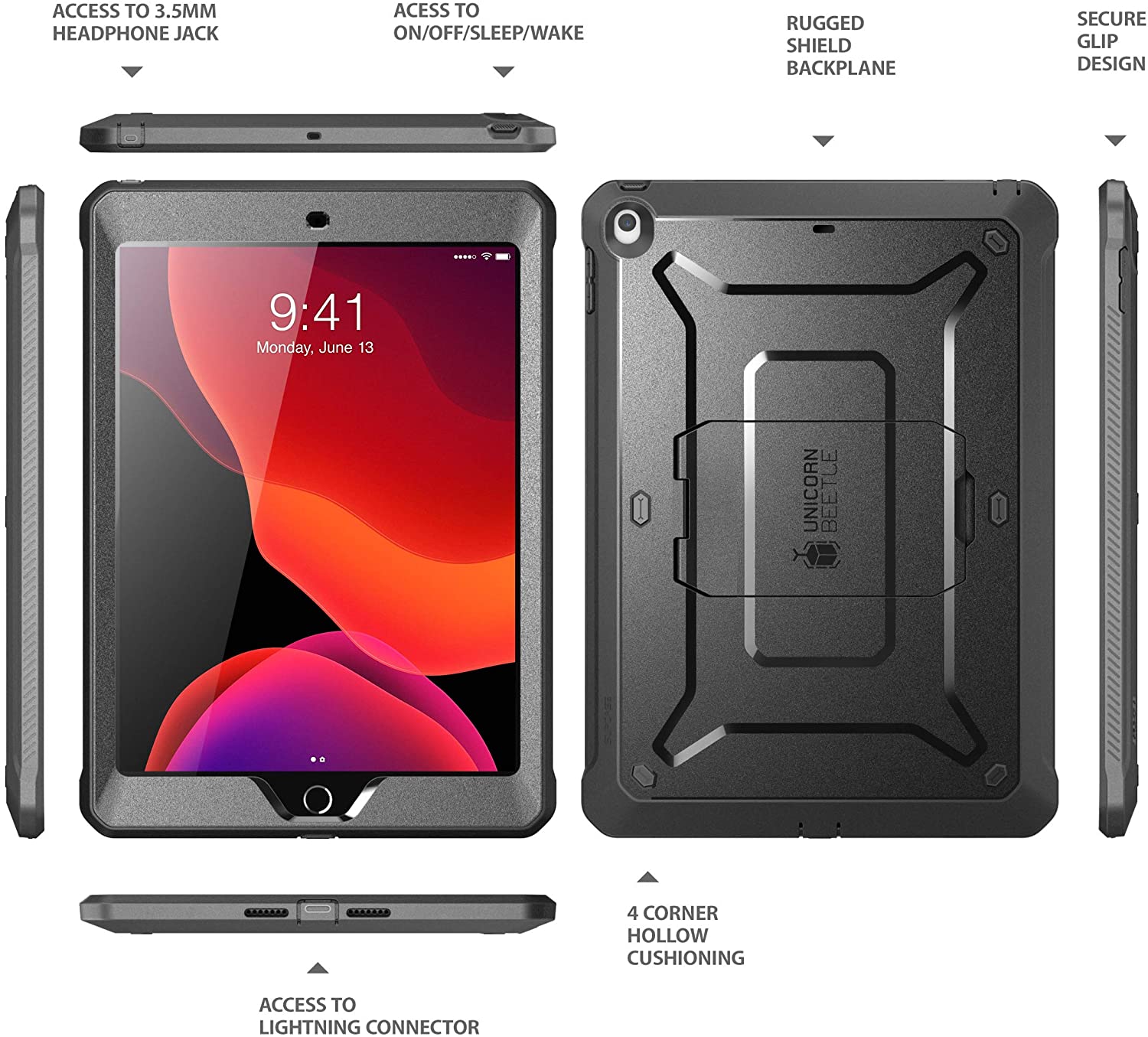 SUPCASE Unicorn Beetle Pro iPad 10.2 (2020/2019) dengan Sarung Pelindung Pelindung Skrin Terbina dalam