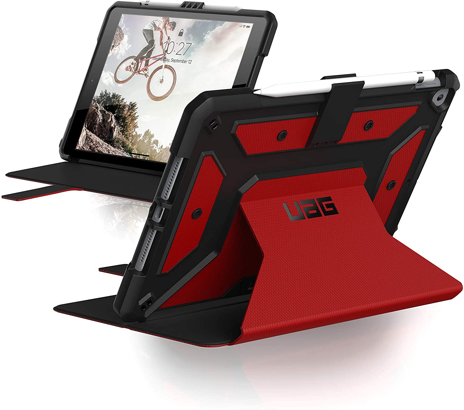 UAG iPad 10.2 inch 2019/2020 Metropolis Rugged Heavy Duty Protective Cover Multi-Angle Viewing Folio Stand with Pencil Holder