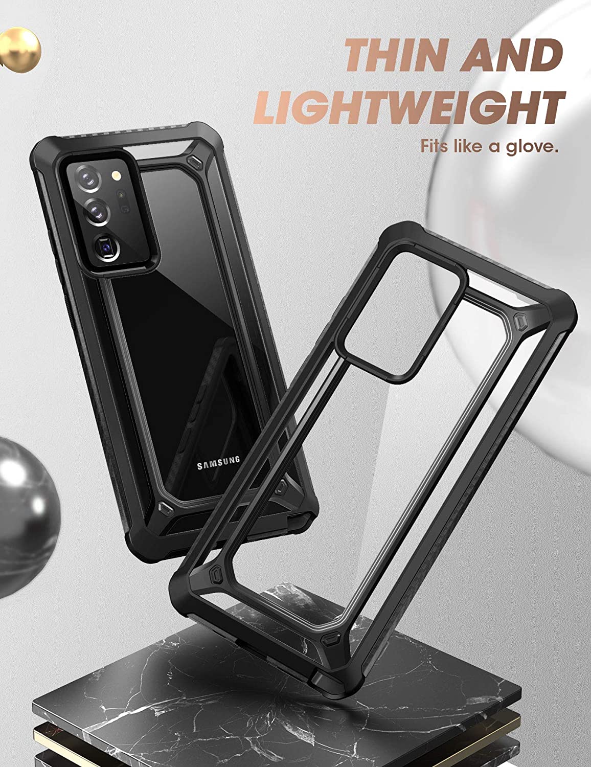 SUPCASE Unicorn Beetle EXO Galaxy Note 20 / Note 20 Ultra Premium Hybrid Protective Clear Bumper Case (Hitam)