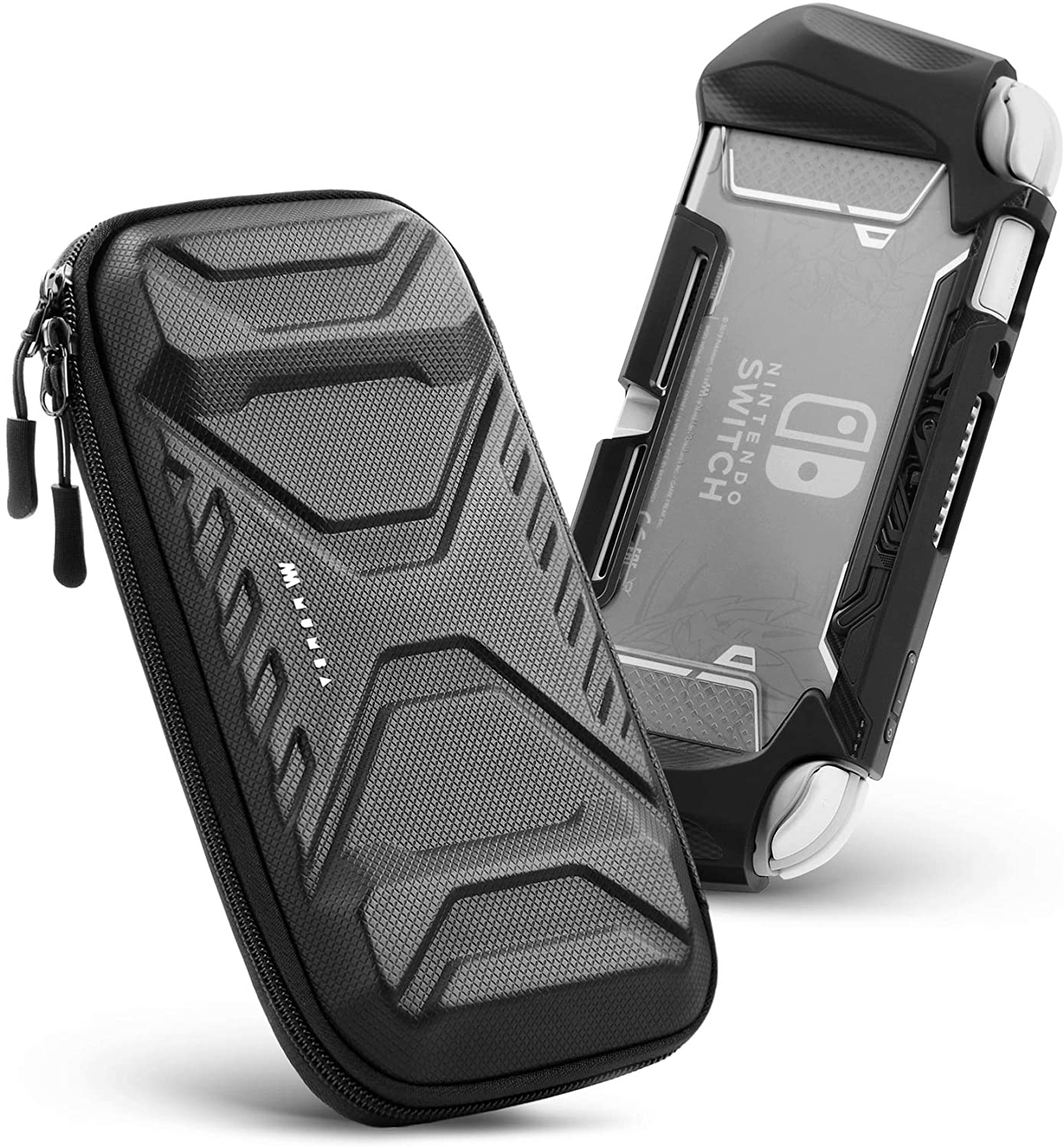 Mumba Ultra Slim Hard Shell Carrying Case untuk Nintendo Switch Lite Console dengan 4 kartrij - Hitam