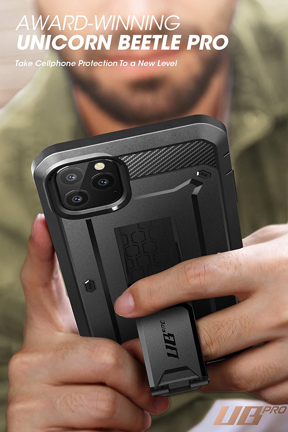 SUPCASE Unicorn Beetle Pro Series iPhone 11 / Pro / Pro Max Pelindung Skrin Terbina Dalam Sarung Sarung Lasak Seluruh Badan Hitam