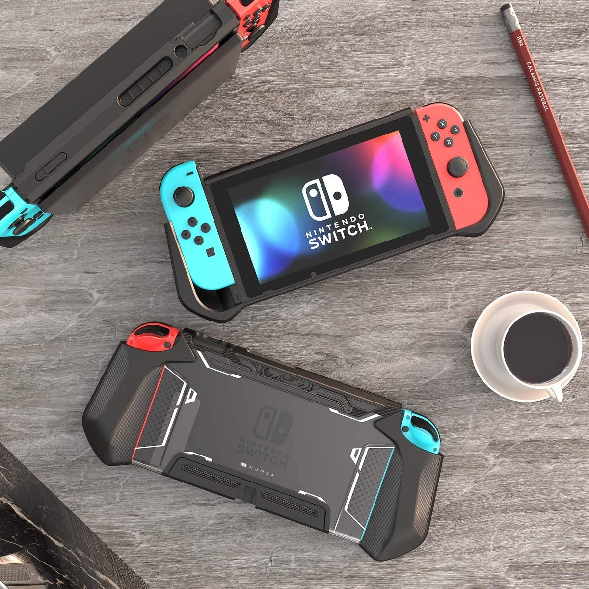 Original Mumba Dockable Case for Nintendo Switch Blade Series with Nintendo Switch Console and Joy-Con Controller (Black)