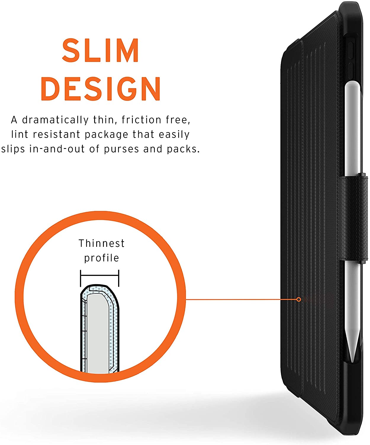 UAG iPadAir 10.9" (4thGen,2020) Metropolis Folio Slim Heavy-Duty Tough Multi-Viewing Angles Stand Military Drop Tested Rugged Cover, Black