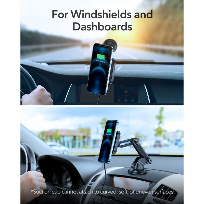 ESR HaloLock Magnetic Wireless Car Charger Mount untuk iPhone 12 Pro Max 15W Papan Pemuka Pengecas Kereta Magnet