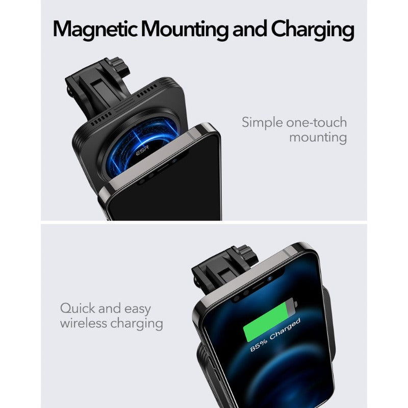 ESR HaloLock Magnetic Wireless Car Charger Mount untuk iPhone 12 Pro Max 15W Papan Pemuka Pengecas Kereta Magnet