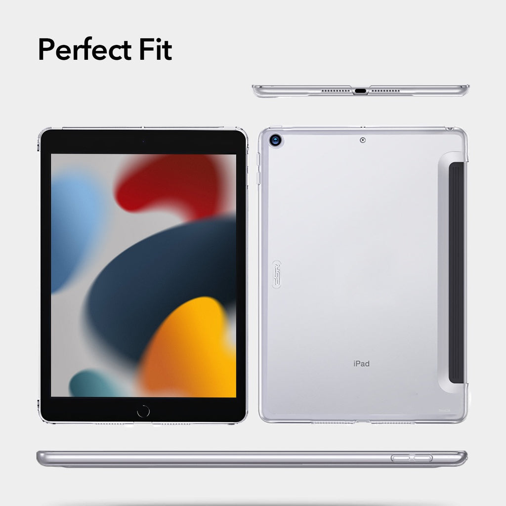 ESR Case for iPad 9/8/7 10.2" Back Case Translucent Slim Hard Shell Supports Smart Keyboard & Smart Cover