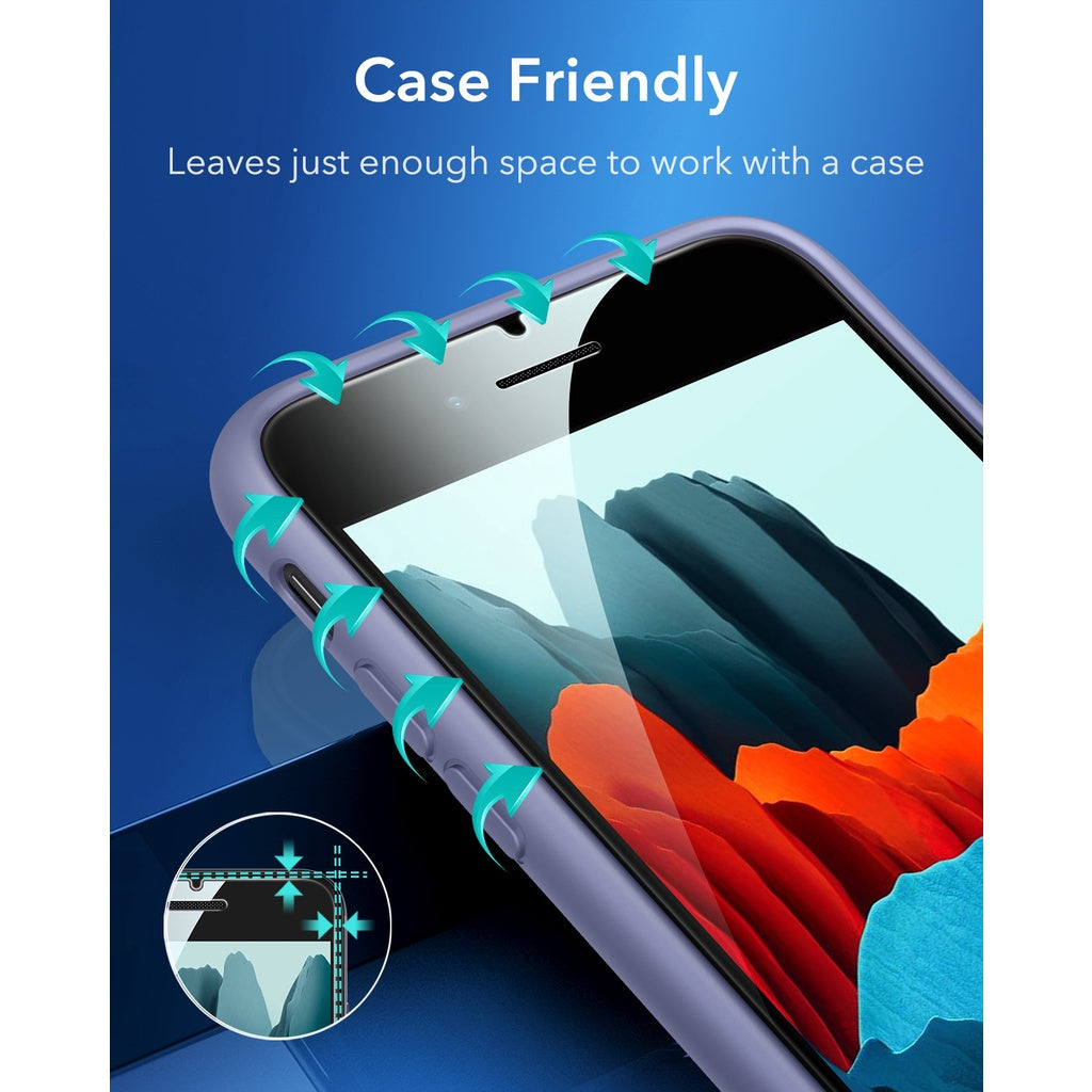 Pelindung Skrin ESR iPhone SE 2022 Pelindung Skrin Kaca Penutup Penuh Kaca Terbaja untuk iPhone SE3/SE/8/7 2PCS