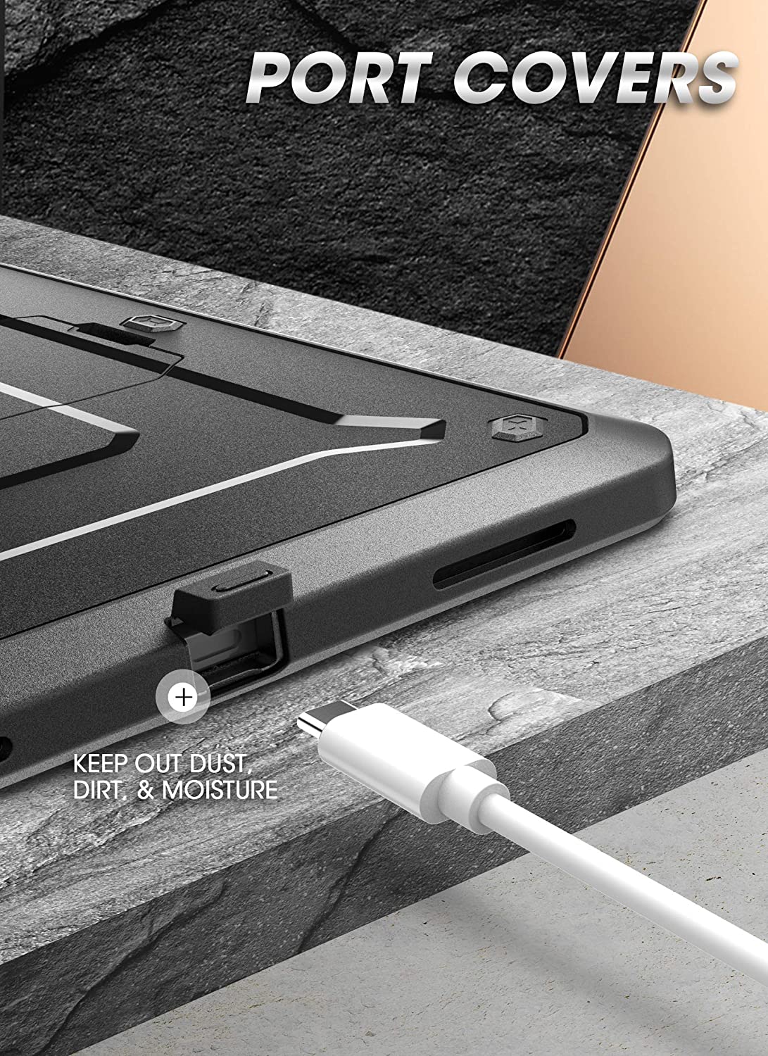 SUPCASE UB Pro iPad Pro 11 / 12.9 inci Menyokong Pengecasan Pensil Apple dengan Pelindung Skrin Terbina Dalam Sarung Pelindung Kickstand Lasak Seluruh Badan