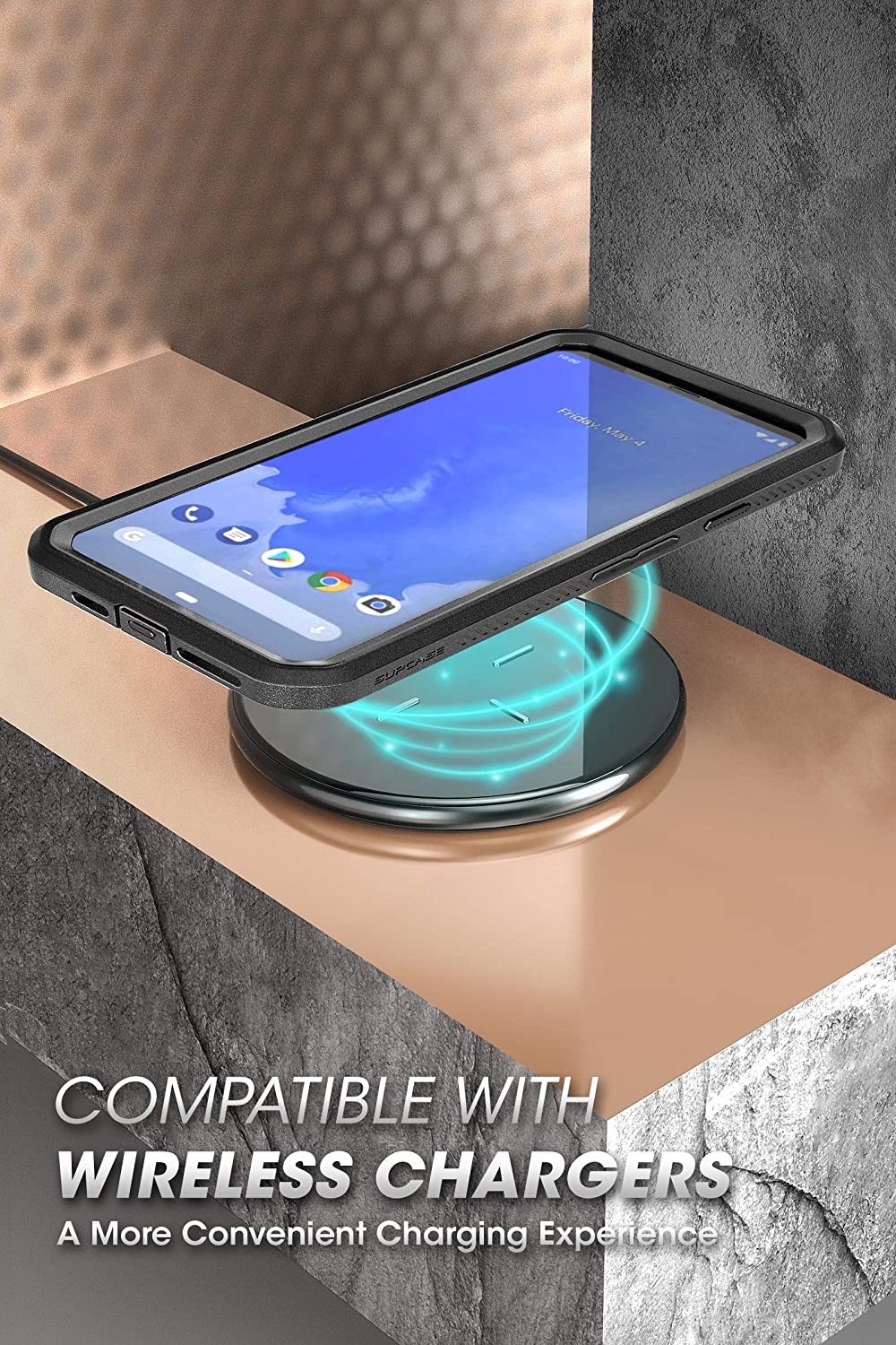 SUPCASE Unicorn Beetle Pro Google Pixel 4 XL Full-Body Rugged Holster Case with Built-in Screen Protector (Black)
