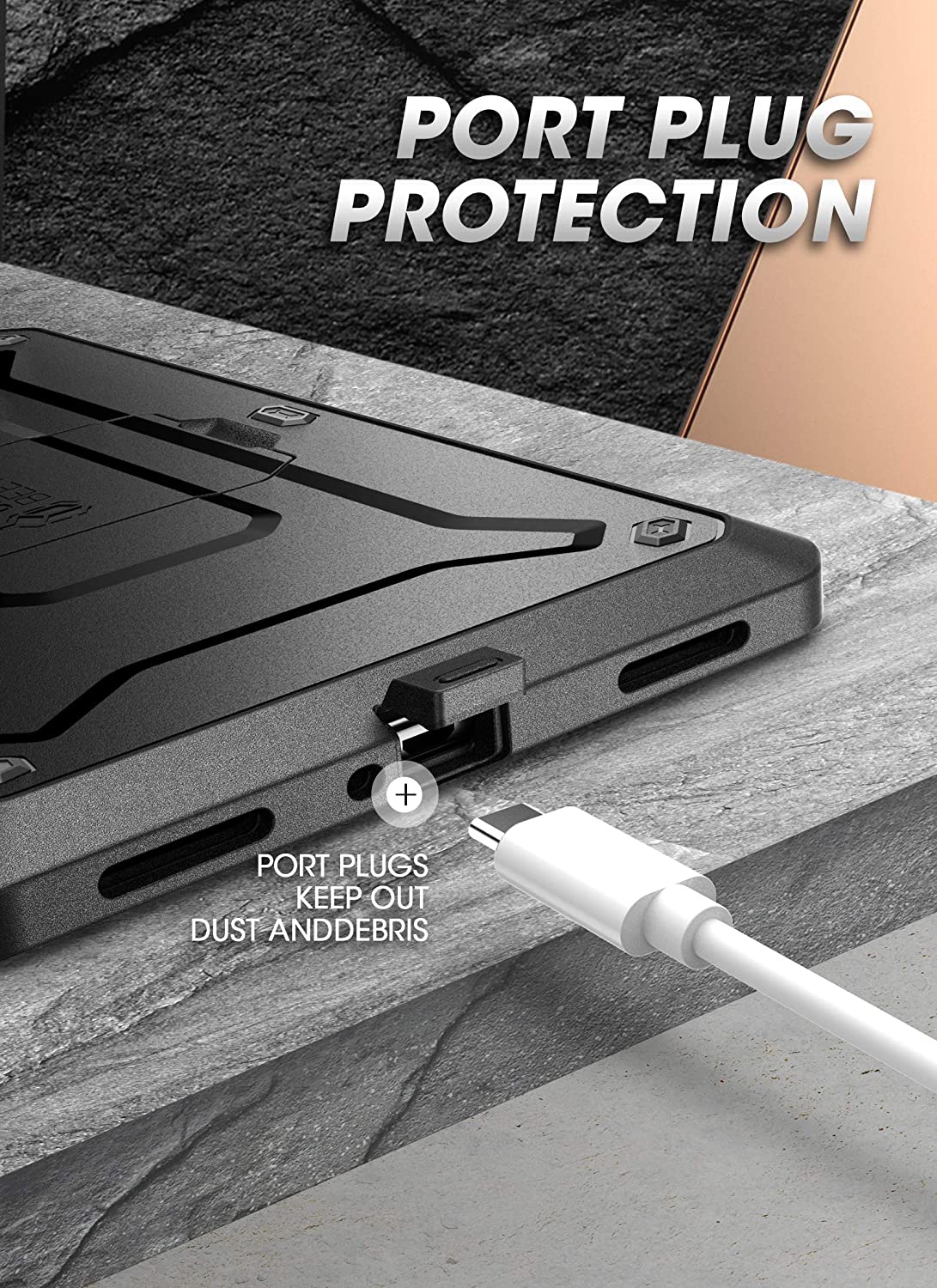SUPCASE Unicorn Beetle Pro Galaxy Tab A 8.0 with Built-in Screen Protector Full-Body Rugged Heavy Duty Case (Black)