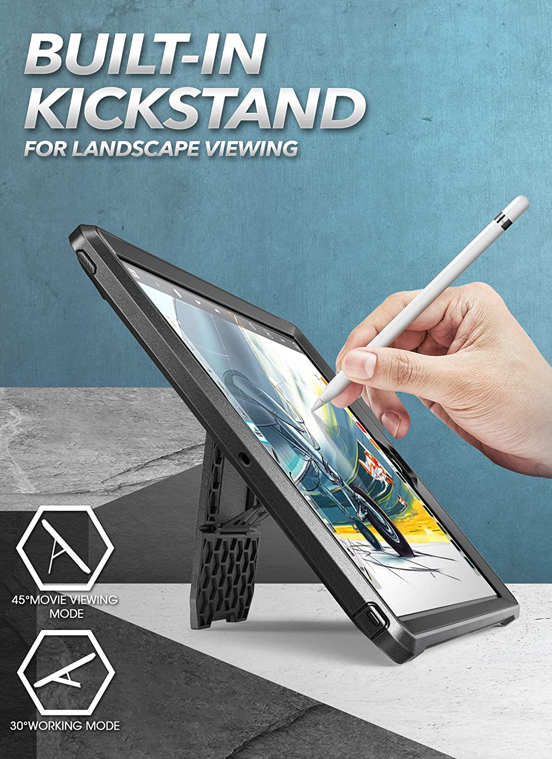 SUPCASE Unicorn Beetle Pro iPad 10.2 (2020/2019) dengan Sarung Pelindung Pelindung Skrin Terbina dalam