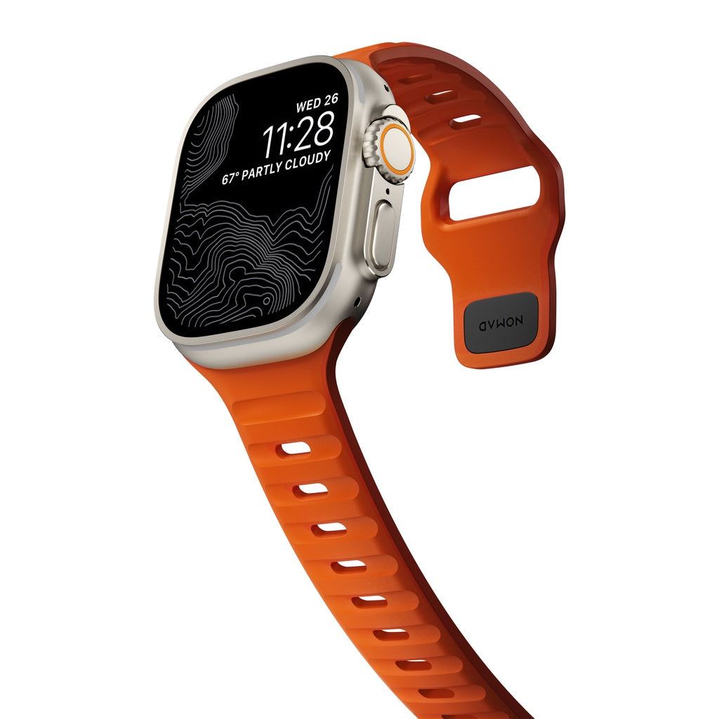 Nomad Sport Bands Version 2 Ultra Orange Compatible for Apple Watch Ultra / 8 / 7 / 6 & 49mm /45mm / 44mm / 42mm