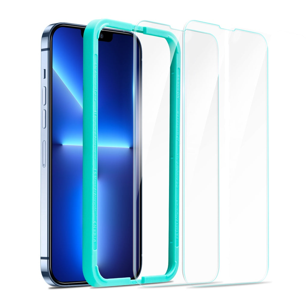 Perisai Skrin ESR iPhone 13 & 12 / Pro / Pro Max (2 Pek) Pelindung Skrin Kaca Penutup Penuh Kaca Terbaja