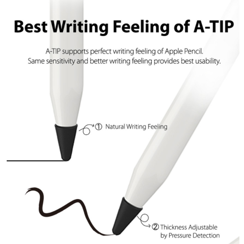 Araree A-Tip untuk Apple Pencil Generasi Pertama & Kedua (9 PCS) - Jelas / Putih / Hitam