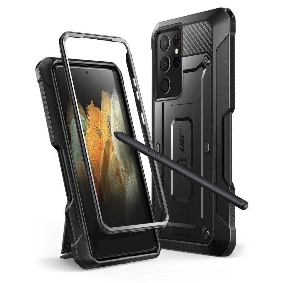 SUPCASE Galaxy S21 Ultra Unicorn Beetle Pro Rugged Case with S-Pen Holder - Black