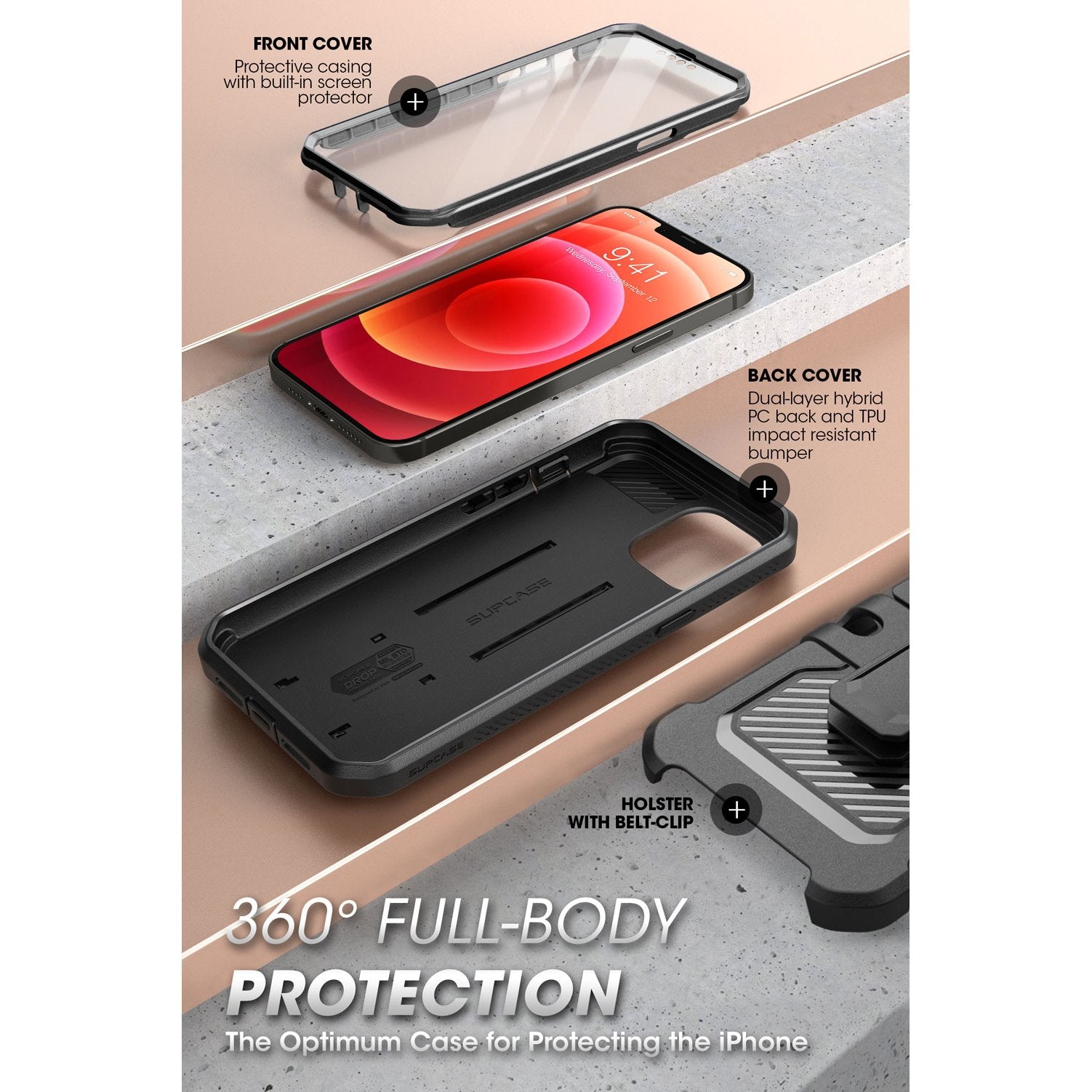 SUPCASE iPhone 13 / Pro / Pro Max Unicorn Beetle Pro Sarung Sarung Lasak