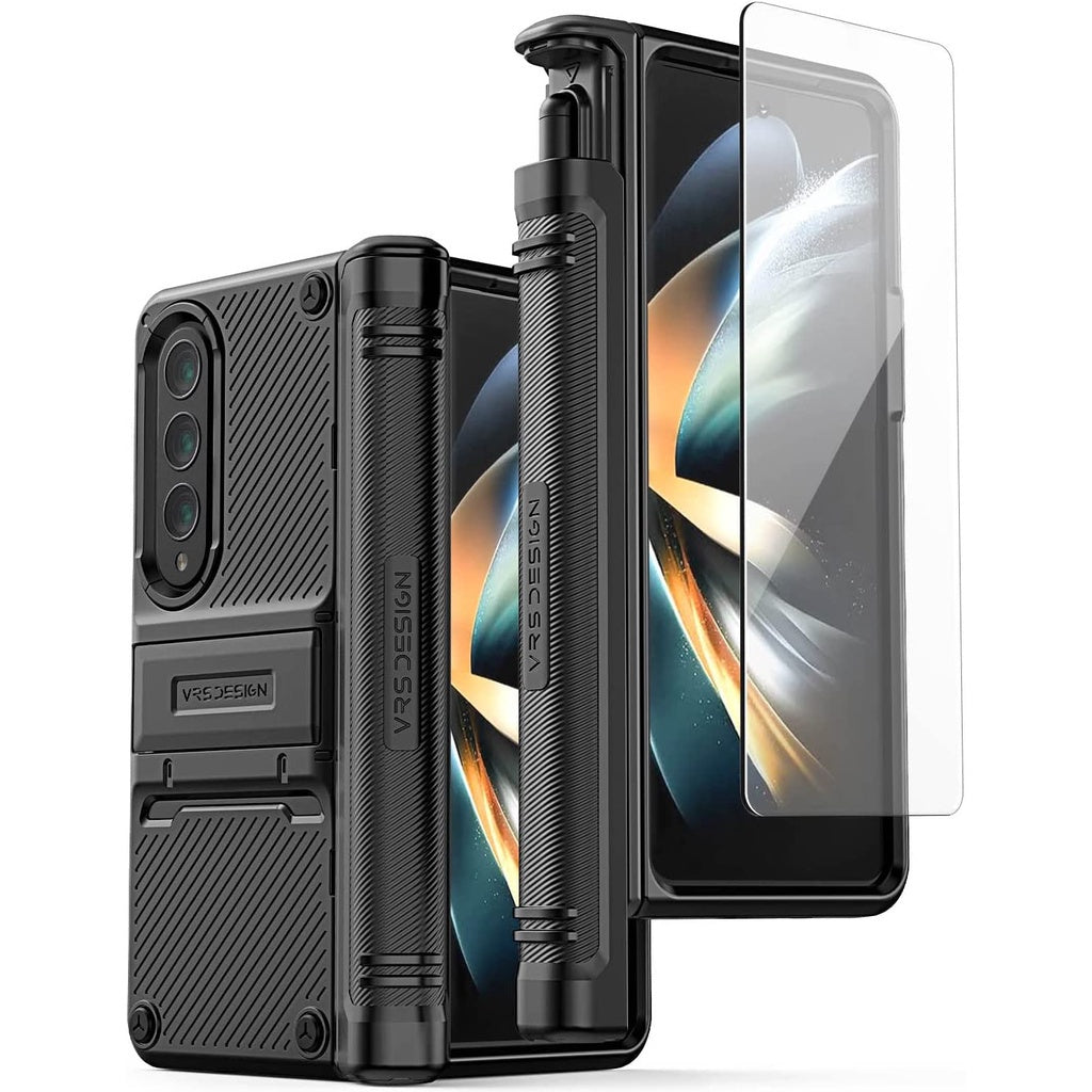 VRS Design Quick Stand Active S for Galaxy Z Fold 4 Case (2022), Premium [Multi Functional Hinge Protection - Pen Cover