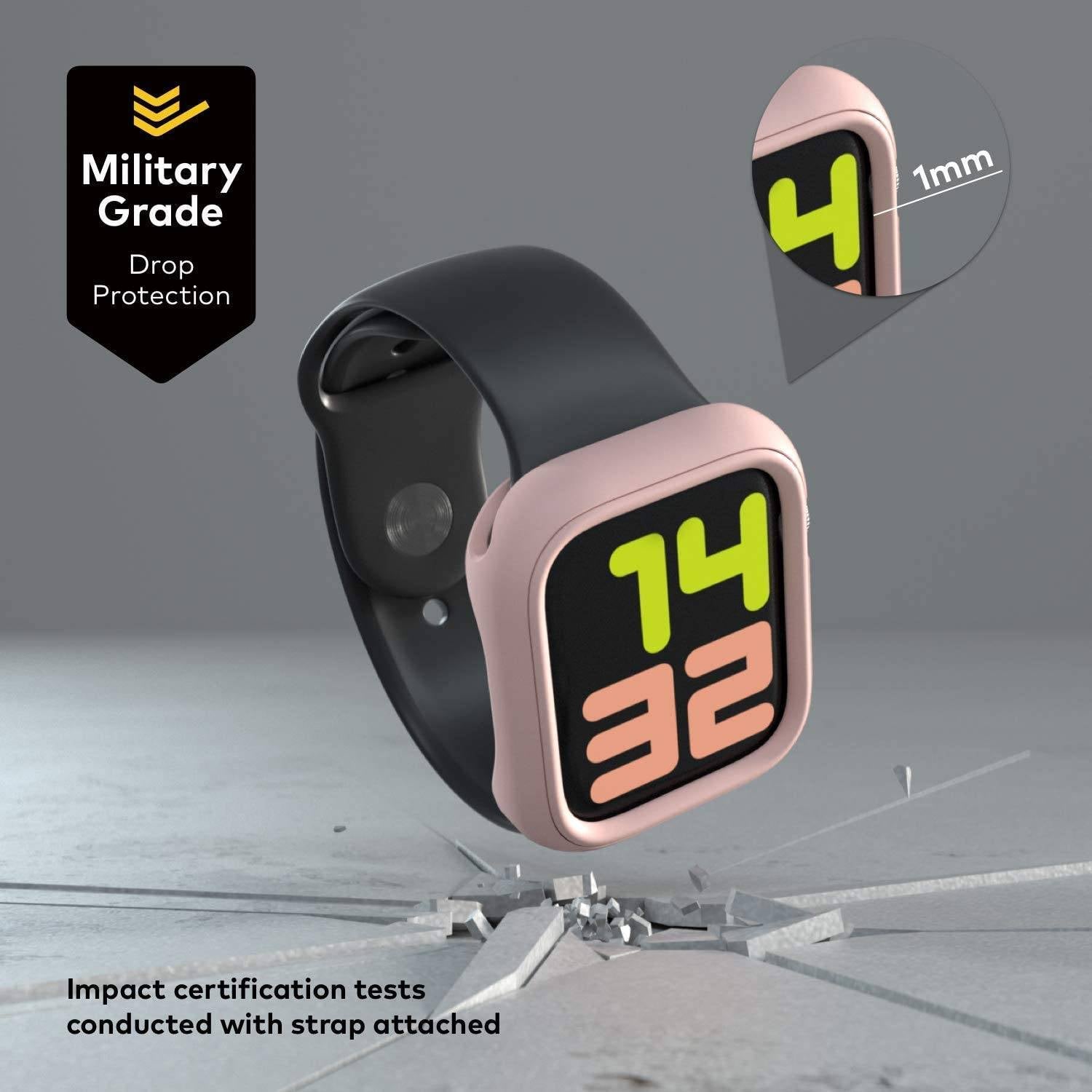 RhinoShield CrashGuard NX Apple Watch Series 6 / 5 / 4 / SE Slim Protective Cover, Lightweight and Shock Absorbent