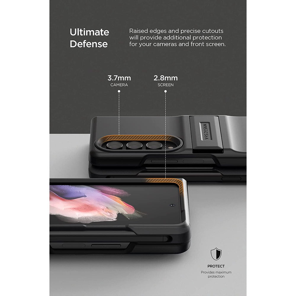 VRS Design Quick Stand Modern Pro for Galaxy Z Fold 4 5G (2022), Modern Neat Style Case with S Pen Holder