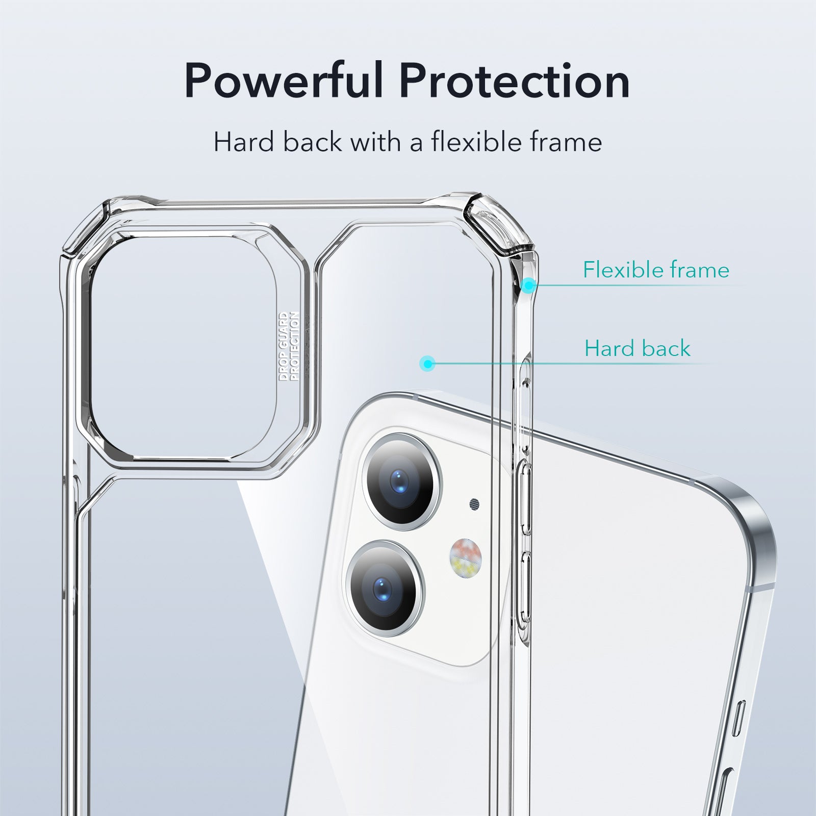 ESR Air Armor iPhone 13 & 12 / Pro Max Case Shock-Absorbing Scratch-Resistant Military Grade Protection Hard Polycarbonate + Flexible Polymer Frame