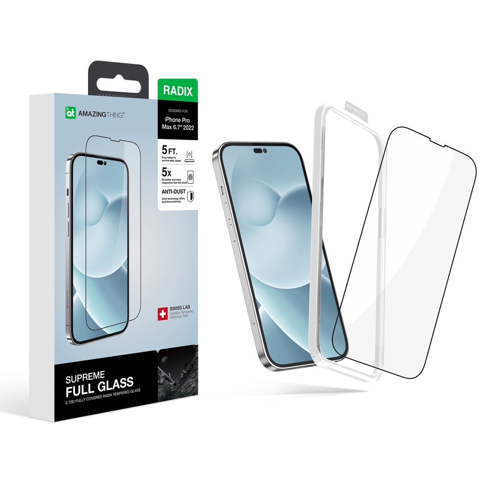 AMAZINGthing RADIX SUPREME GLASS Tempered Glass for iPhone 14 Pro (6.1) / 14 Pro Max(6.7)