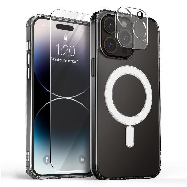 VRS Design Magnetic Case with Screen & Lens Protector Magsafe for iPhone 14 Pro / Pro Max CRYSTAL MIX SET All in One