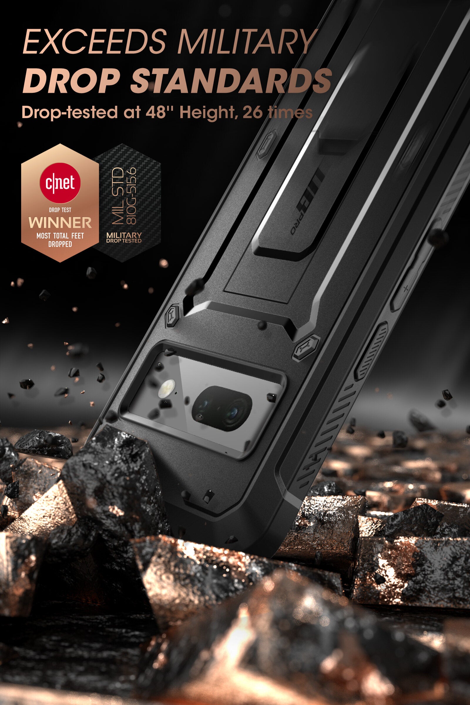 SUPCASE Sarung Siri Unicorn Beetle Pro untuk Google Pixel 7 (Keluaran 2022), Klip Tali Pinggang Lasak Seluruh Badan & Sarung Kaki dengan Pelindung Skrin Terbina dalam