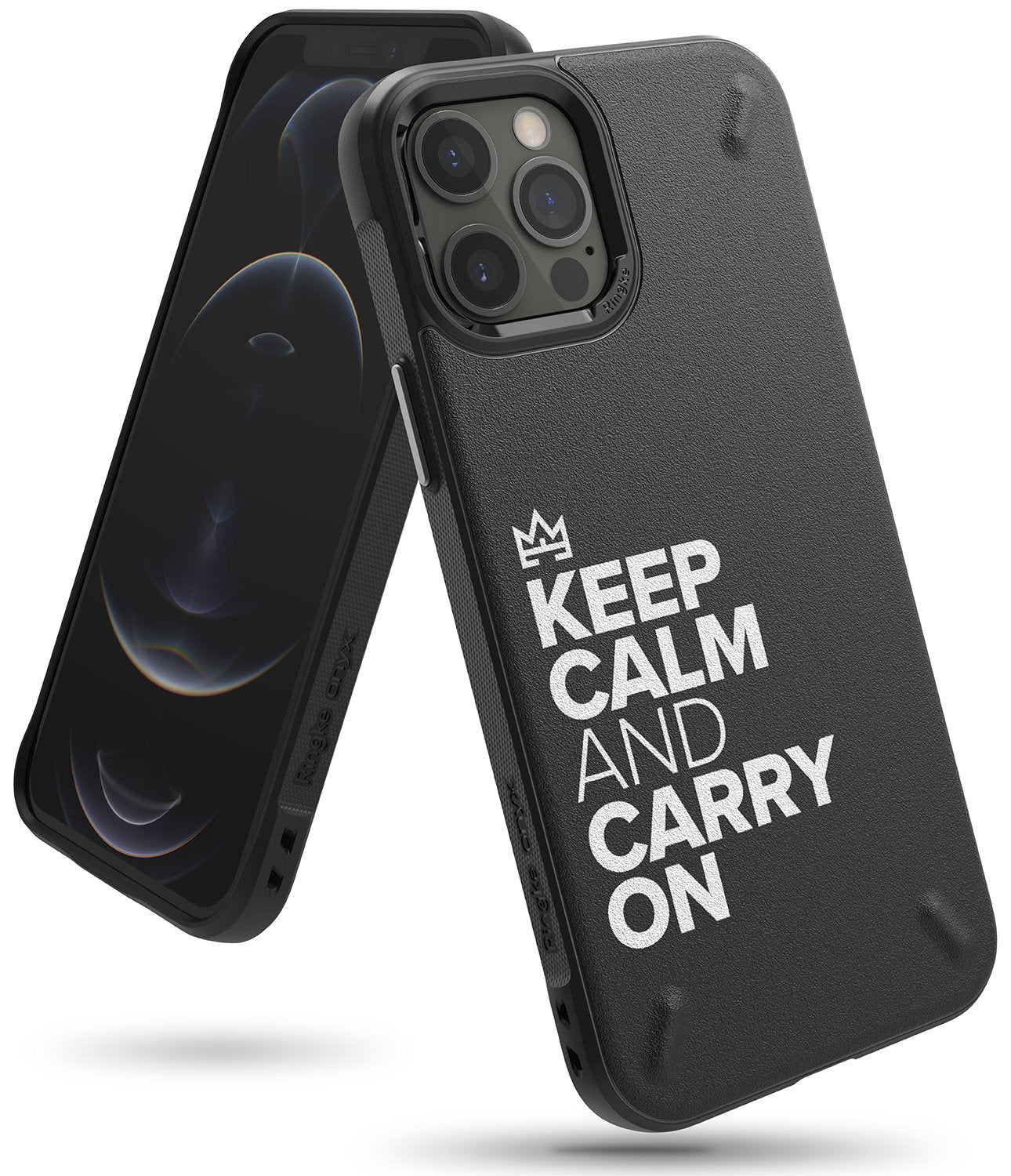 Ringke Onyx Design iPhone 12 / Pro / Pro Max TPU Tahan Kejutan Tahan Lama dengan Sarung Belakang Pencetakan Skrin Sutera UV