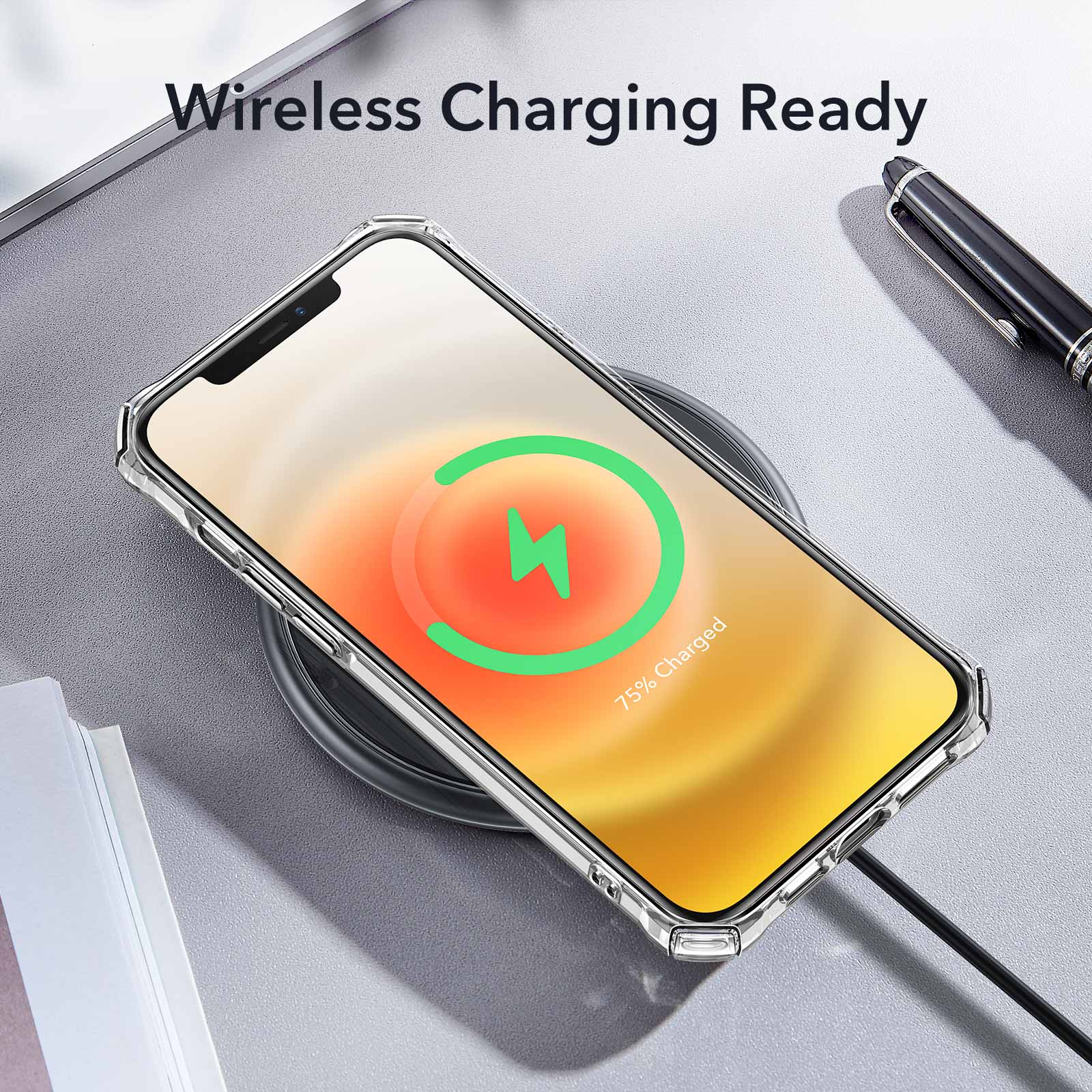 ESR Air Armor iPhone 13 & 12 / Pro Max Case Shock-Absorbing Scratch-Resistant Military Grade Protection Hard Polycarbonate + Flexible Polymer Frame